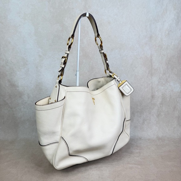 Prada Vitello Daino Antik Leather Hobo Shoulder Tote – Ivory - Picture 2 of 16
